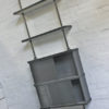 Made to Order Reclaimed White Washed Scaffolding Board and Dark Steel Clad Shelves with Sliding Door Cupboards - www.inspiritdeco.com steampunk buy now online