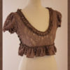 Muted Lavender Burlesque Victorian Lace Cropped Ruffle Blouse steampunk buy now online