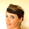 SALE Bridal  Fascinator , Cocktail Hat , Derby hat, Couture hat with brass lizard and fur steampunk buy now online