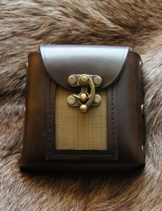 Leather & Mesh square Phone Pouch steampunk buy now online