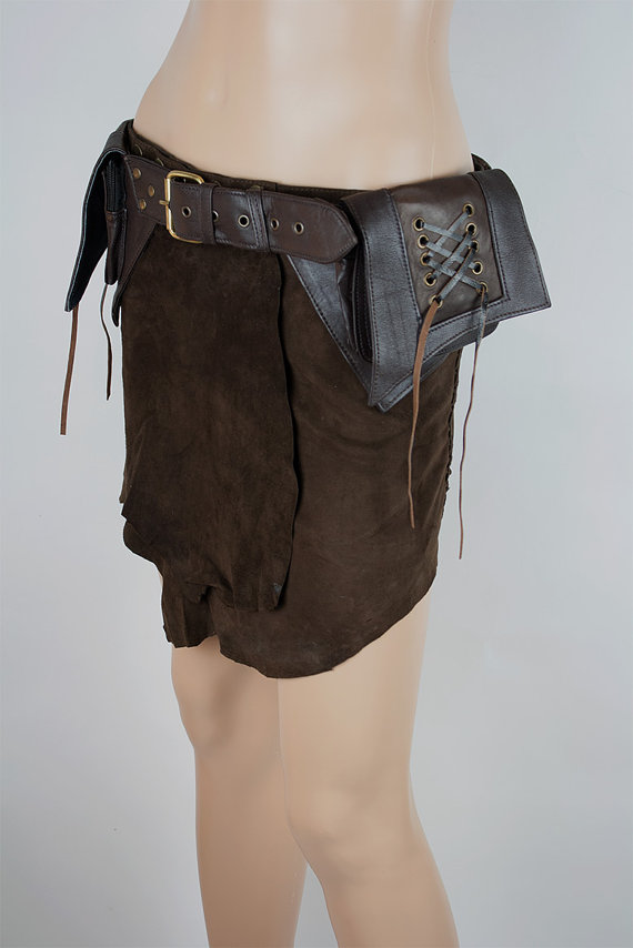 Steampunk  Leather utility belt bag steampunk festival belt with pockets - Geryon steampunk buy now online