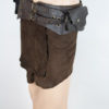 Leather utility belt bag steampunk festival belt with pockets (brown) - Inugami steampunk buy now online