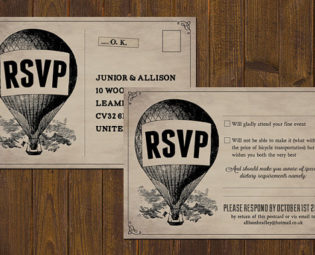PDF PRINT YOURSELF Carnival circus vintage theatre poster style wedding rsvp card (hot ait balloon, steampunk, Victorian, typographic) diy steampunk buy now online