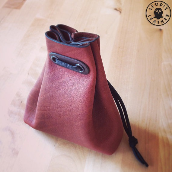 Small Leather Bushcraft Pouch (Brown Calfskin) steampunk buy now online