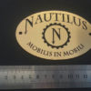 Nautilus Oval Name Plate. Brass acrylic laser engraved. Larp. Cosplay steampunk buy now online