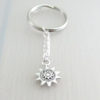 Silver Steampunk Sun Charm Keychain, Sun Keychain, Silver Steam Punk Sun Keyring steampunk buy now online