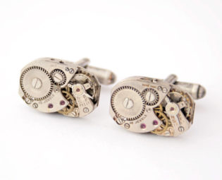 Watch Cufflinks Weddings Collection Groomsman Gift Idea Cuff links Strerling Silver Cufflinks Authentic Swiss made Watch Movement steampunk buy now online