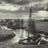 Elbe River Finkenwerder printed Photo Plate 1950s Nostalgia Print Germany old time photography black and white steampunk buy now online