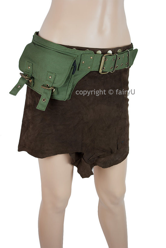 Fabric (padded cotton) festival utility belt with pockets - Bysen steampunk buy now online