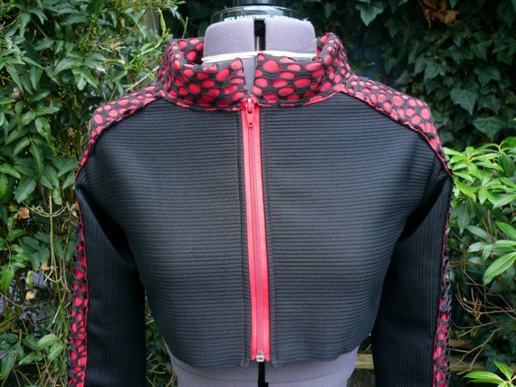 black and red cyber shrug post apocalyptic bolero - limited edition steampunk buy now online