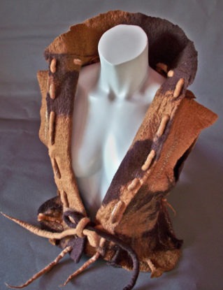 Handmade Felt Tailored Ladies Waistcoat / Vest.Brown Merino Wool.OOAK steampunk buy now online