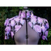 lilac roses on black fitted shrug with curved front bolero jacket fully lined in purple satin ltd ed steampunk buy now online