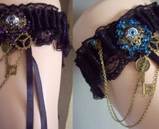 Steampunk Dieselpunk I See You Chained Eye Wedding Garter Bride Cosplay steampunk buy now online