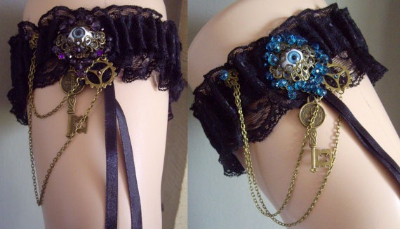 Steampunk Dieselpunk I See You Chained Eye Wedding Garter Bride Cosplay steampunk buy now online