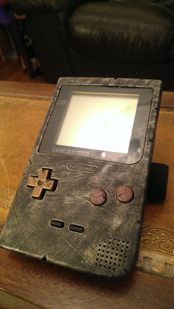 Custom Nintendo Gameboy pocket, Retro Gaming Steampunk Ed. antique metal .. fan art steampunk buy now online