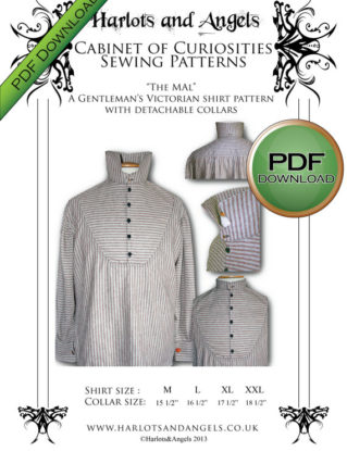 PDF Mens Victorian Shirt Sewing pattern. Instant Full Sized Print at Home. USA letter / A4 paper steampunk buy now online