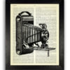 Vintage Camera Art Print - Upcycled Dictionary Artwork, Upcycled Book Art, Retro Camera Wall Art Decor, Old Vintage Camera Art Print steampunk buy now online