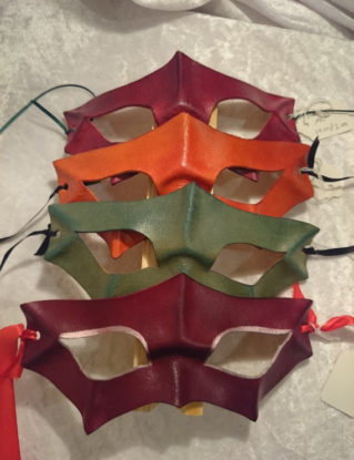 Dragon Style Masks in Gray, Orange, Red and Red-Silver - Handmade Leather Masquerade Cosplay steampunk buy now online