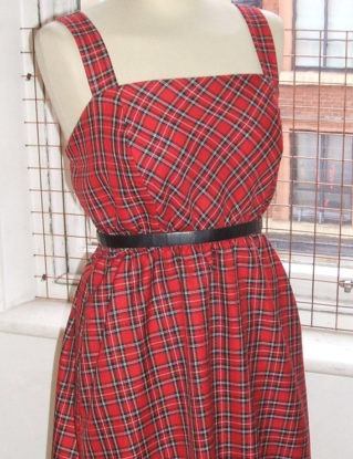 Baylis & Knight Red Black TARTAN Mini Short SUN Dress Cute Retro Vintage Pinafore Festival Tea Dress steampunk buy now online