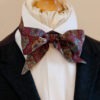 Wine Red Floral and Bird Design Vintage Italian Silk Victorian Bow Tie steampunk buy now online