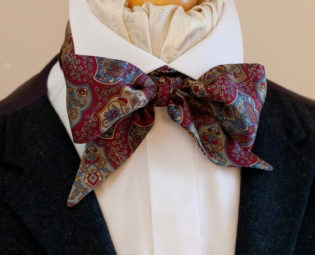 Wine Red Floral and Bird Design Vintage Italian Silk Victorian Bow Tie steampunk buy now online