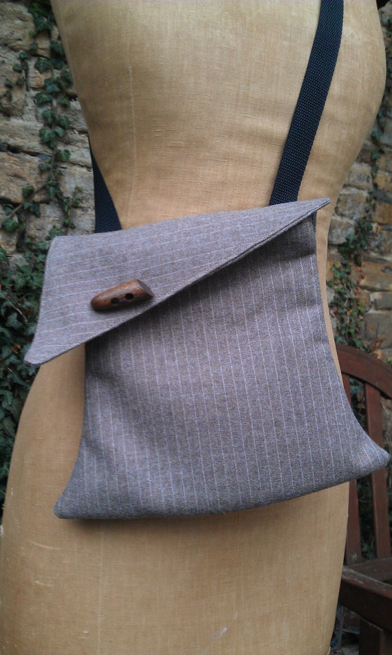 brown pinstripe wool shoulder bag steampunk buy now online