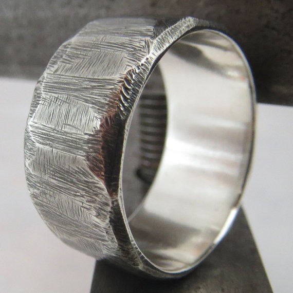 Mens silver wedding ring textured rustic sterling silver band unique steampunk design 0111 steampunk buy now online