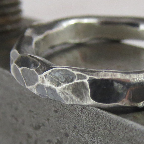 Mens hammered silver wedding ring domed textured rustic sterling silver band unique steampunk design 0124 steampunk buy now online