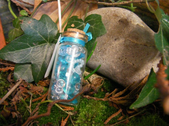 Mini Faerie Cloud Magic Bottle -  Blue Lagoon Water Magic.  Lucky Charm, Friendship Gift, Crafting Trinket! steampunk buy now online