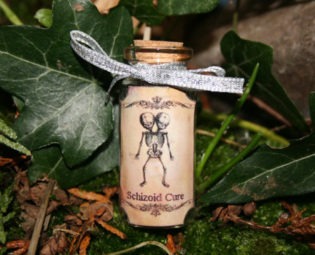 Mini Faerie Cloud Magic Bottle - Schizoid Cure  .  Lucky Charm, Friendship Gift, Crafting Trinket! steampunk buy now online