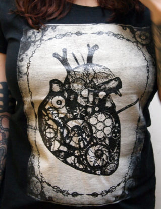 Strength Tarot Card macabre unique Women's T-Shirt  Hand Screen Printed steampunk buy now online