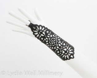 Black Leather Gauntlet , fingerless glove - short lengt steampunk buy now online