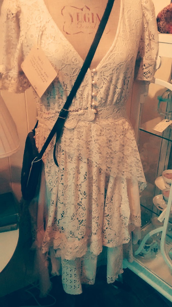 upcycled vintage lace tattered boho dress size 12 steampunk buy now online