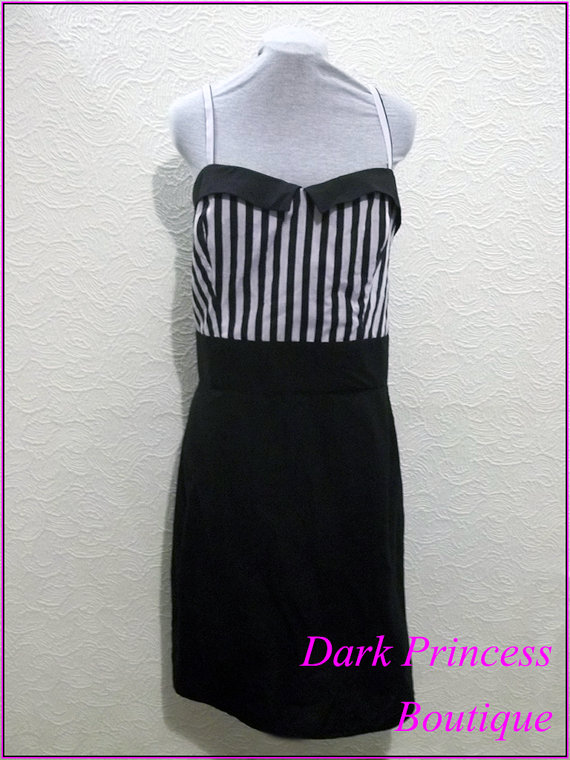 Size 18-20. 50's style black and white pencil dress *PROTOTYPE 50% OFF* steampunk buy now online