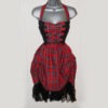 Red Black Tartan Dress UK 12 (US 8) Gothic Steampunk Emo Punk Gothabilly Bustle Corset Effect steampunk buy now online