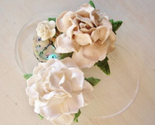 Vintage Style Handmade Watch Part Beige & Off White Rose Hair Clip steampunk buy now online