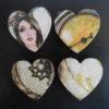 Set of 4 steampunk heart magnet, decoupage magnet, wooden heart magnet, fridge magnet steampunk buy now online