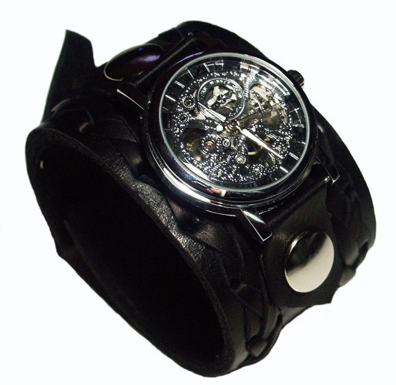 Black Bracelet Steampunk Watch Wrist band Gothic-Mechanical steampunk buy now online