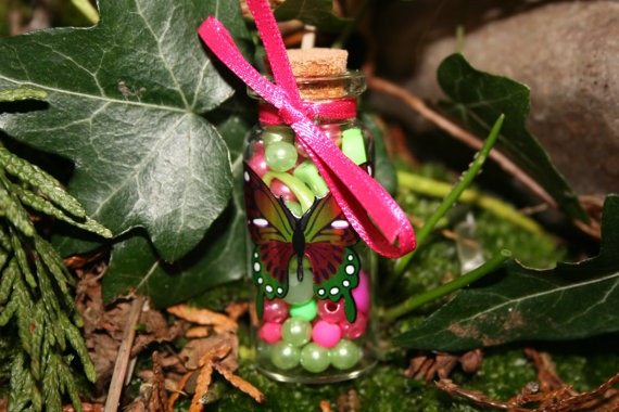 Mini Faerie Cloud Magic Bottle - In The Land of Green and Pink .  Lucky Charm, Friendship Gift, Crafting Trinket! steampunk buy now online