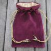 Burgundy Velvet Tarot / Oracle Bag with Gold Dupion Silk Lining steampunk buy now online