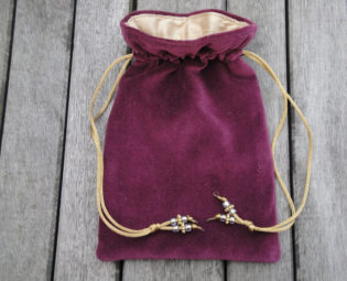 Burgundy Velvet Tarot / Oracle Bag with Gold Dupion Silk Lining steampunk buy now online
