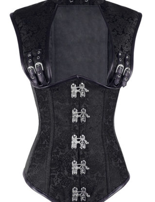 Steel Bone Steampunk Corset In Brocade-CD-1873 steampunk buy now online