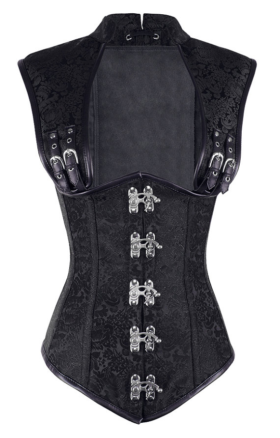 Steel Bone Steampunk Corset In Brocade-CD-1873 steampunk buy now online