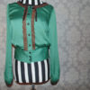Steampunk Embroidered Olive Green Satin Upcycled Blouse steampunk buy now online