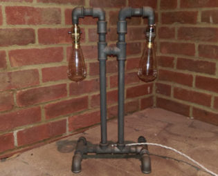 Vin-Dustrial Gas Pipe Desk Lamp "The Silverback" steampunk buy now online