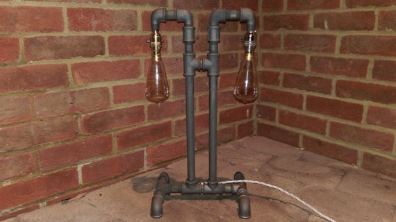 Vin-Dustrial Gas Pipe Desk Lamp "The Silverback" steampunk buy now online