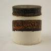 Antique French Vintage Apothecary Pharmacy Chemist Jar still with Contents and tin Lid Ex Cinch Ceramic White Gold Label Vintage steampunk buy now online