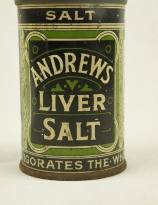Vintage Andrews Liver Salts Tin  for Indegestion Giddiness Chemist Pharmacy Apothecary Medical British Pharmaceutical Advertising steampunk buy now online