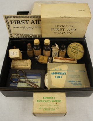 Vintage Antique First Aid Kit Complete Apothecary Pharmacy Chemist Medical c1900s steampunk buy now online