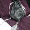 Silver and black cobweb taffeta Gothica bag- ready to ship steampunk buy now online